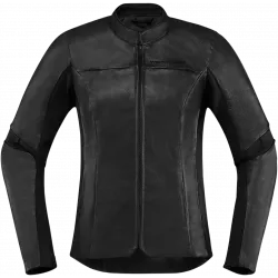 Γυναικείο δερμάτινο μπουφάν μηχανής OVERLORD LEATHER - BLACK Γυναικείο δερμάτινο μπουφάν μηχανής OVERLORD LEATHER - BLACK