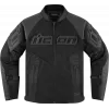 Μπουφάν μηχανής ICON MESH AF LEATHER CE BLACK