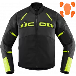 Μπουφάν μηχανής ICON CONTRA2 LEATHER HI-VIZ Μπουφάν μηχανής ICON CONTRA2 LEATHER HI-VIZ