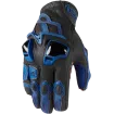 Δερμάτινα γάντια μηχανής ICON HYPERSPORT SHORT - BLUE thumb