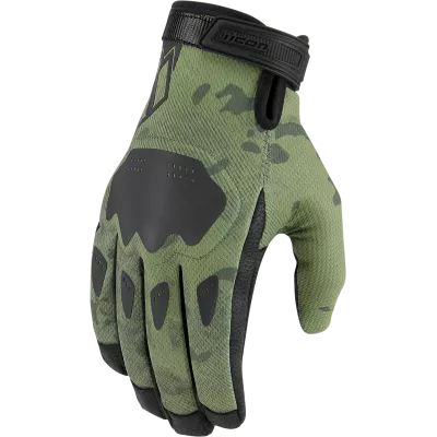 Γάντια μηχανής ICON HOOLIGAN CE - GREEN CAMO