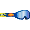 Μάσκα μηχανής motocross FMF PowerCore Flame Mirror Blue