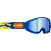 Μάσκα μηχανής motocross FMF PowerCore Flame Mirror Blue thumb