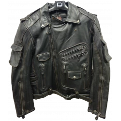 Δερμάτινο μπουφάν μηχανής CHOPPER BLACK