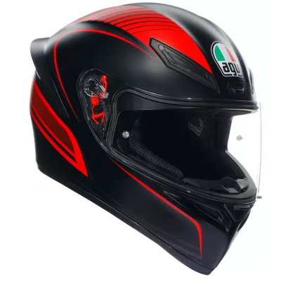 Κράνος μηχανής AGV K1 S WARMUP ΜΑΤ ΜΑΥΡΟ/ΚΟΚΚΙΝΟ