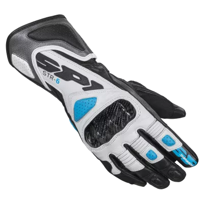 Γυναικεία δερμάτινα γάντια μηχανής SPIDI STR-6 Γκρι/Λευκό/Προβηγκία