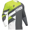 Παιδική μπλούζα motocross THOR YOUTH SECTOR CHECKER ΓΚΡΙ/ΟΞΥ