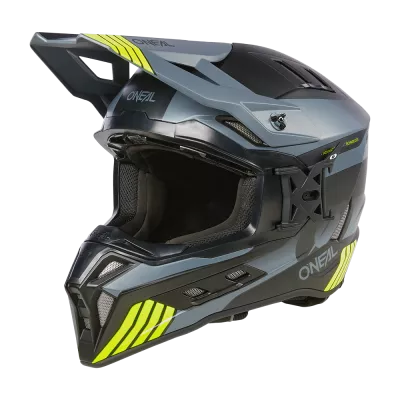 Κράνος motocross O'NEAL EX-SRS HITCH ΜΑΥΡΟ/ΓΚΡΙ/ΚΙΤΡΙΝΟ ΝΕΟΝ V.24