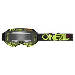 Μάσκα motocross O'NEAL B-10 ATTACK BLACK/NEON YELLOW - CLEAR V.24