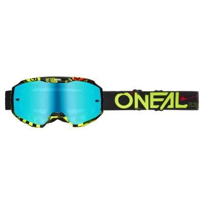 Μάσκα motocross O'NEAL B-10 ATTACK BLACK/NEON YELLOW - RADIUM BLUE V.24