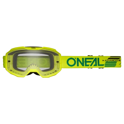 Μάσκα motocross O'NEAL B-10 SOLID NEON YELLOW - CLEAR V.24