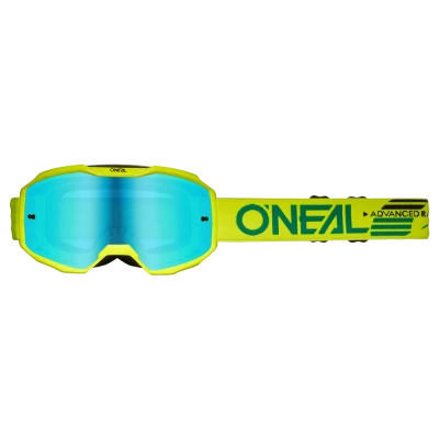 Μάσκα motocross O'NEAL B-10 SOLID NEON YELLOW - RADIUM BLUE V.24