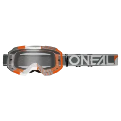 Μάσκα motocross O'NEAL B-10 DUPLEX WHITE/GRAY/ORANGE - CLEAR V.24