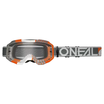 Μάσκα motocross O'NEAL B-10 DUPLEX WHITE/GRAY/ORANGE - CLEAR V.24