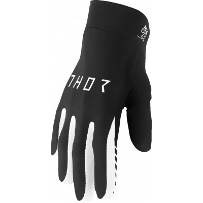 Γάντα motocross THOR AGILE SOLID BLACK/WHITE
