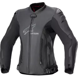 Γυναικείο δερμάτινο μπουφάν μηχανής ALPINESTARS Stella GP Plus R v4 ΜΑΥΡΟ