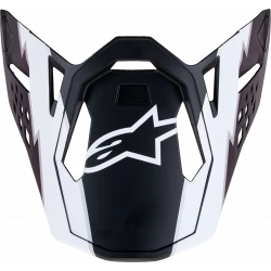 Γείσο για κράνος motocross ALPINESTARS Supertech M10 BLACK/WHT Γείσο για κράνος motocross ALPINESTARS Supertech M10 BLACK/WHT