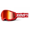 Μάσκα μηχανής motocross 100% STRATA2 RED - MIRROR RED 24