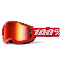 Μάσκα μηχανής motocross 100% STRATA2 RED - MIRROR RED 24 Μάσκα μηχανής motocross 100% STRATA2 RED - MIRROR RED 24