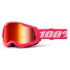 Μάσκα μηχανής motocross 100% STRATA2 PINK- MIRROR RED Μάσκα μηχανής motocross 100% STRATA2 PINK- MIRROR RED