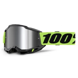 Μάσκα μηχανής motocross 100% ACCURI2 NEON YELLOW- MIRROR SILVER