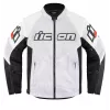 Μπουφάν μηχανής ICON MESH AF LEATHER CE WHITE - без гръб