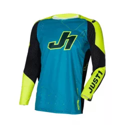 Μπλούζα motocross Just1 J-Flex 2.0 Frontier Teal Black/Yellow Fluo