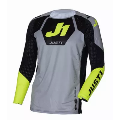 Μπλούζα motocross Just1 J-Flex 2.0 District Grey/Yellow Fluo/Black