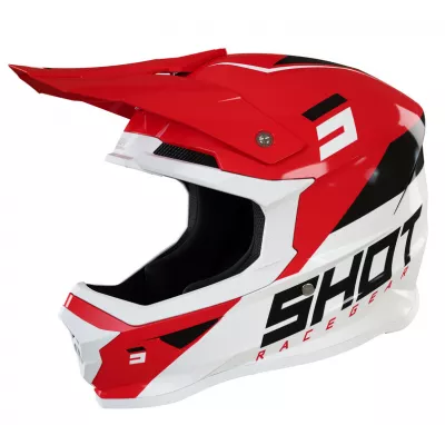 Κράνος μηχανής SHOT Furious Chase Red White Glossy