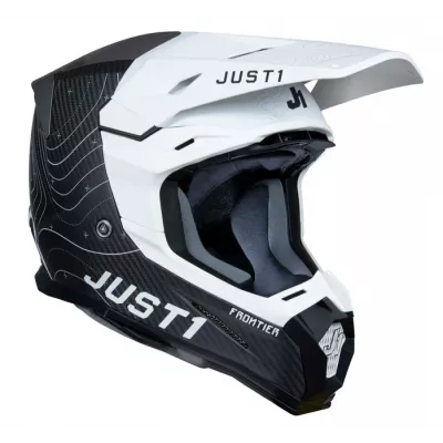 Κράνος μηχανής Just1 J-22 C Frontier Black/White/Carbon Matt