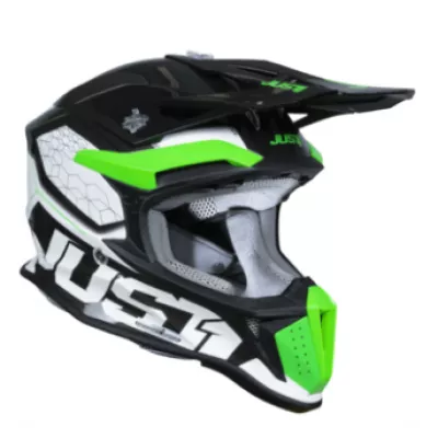 Κράνος μηχανής Just1 J-18 F Hexa Green Fluo/White/Titanium