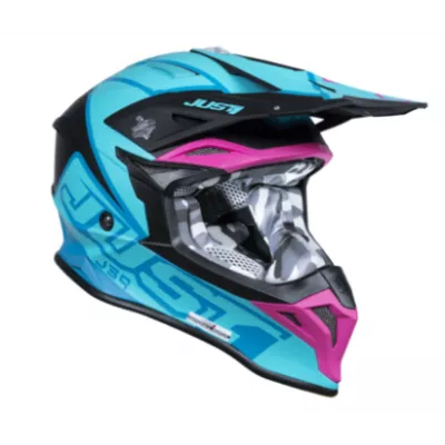 Κράνος μηχανής Just1 J-39 Thruster Petrol Blue/Fuxia Black