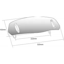 Ρυθμιζόμενη ζελατίνα μοτοσυκλέτας PUIG W/Template 325x102mm. Clear Ρυθμιζόμενη ζελατίνα μοτοσυκλέτας PUIG W/Template 325x102mm. Clear
