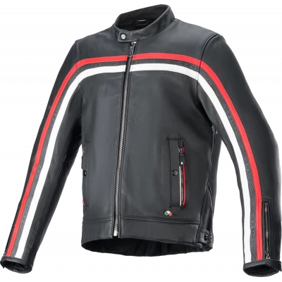 Δερμάτινο μπουφάν μηχανής ALPINESTARS DYNO BLACK/RED Δερμάτινο μπουφάν μηχανής ALPINESTARS DYNO BLACK/RED