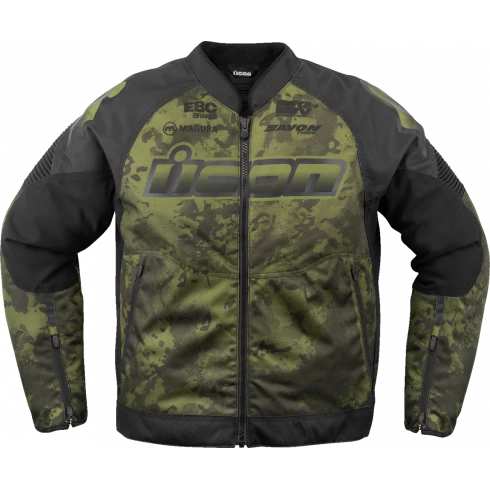 Μπουφάν μηχανής ICON Overlord3™ CE Magnacross DARK GREEN/BLACK