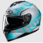Κράνος μηχανής HJC C70N HOLT SILVER/TURQUOISE thumb