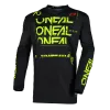 Μπλούζα μηχανής motocross O'NEAL ELEMENT STATIC BLACK/NEON YELLOW V.25