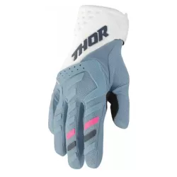 Γυναικεία γάντια μηχανής motocross THOR WOMEN'S SPECTRUM WHITE/BLUE