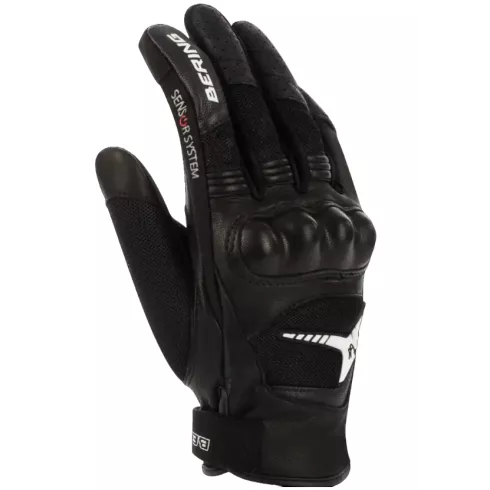 Γυναικεία δερμάτινα γάντια μηχανής BERING KELLY BLACK/WHITE