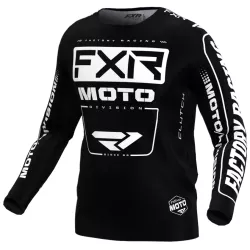 Μπλούζα motocross FXR CLUTCH MX24 BLACK/WHITE