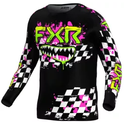 Παιδική μπλούζα motocross FXR CLUTCH MX25 BLACK/BLUE/PINK