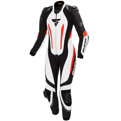 Γυναικεία δερμάτινη στολή μηχανής SHIMA MIURA RS WHITE/FLUO