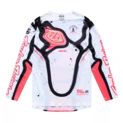Μπλούζα motocross TROY LEE DESIGNS SSE Ultra Membrane Jersey - White/Infra Red