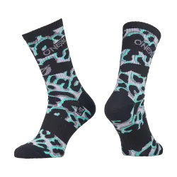Κάλτσες ποδηλασίας O'NEAL MTB PERFORMANCE WILD BLACK/TEAL V.26 Κάλτσες ποδηλασίας O'NEAL MTB PERFORMANCE WILD BLACK/TEAL V.26