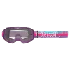 Μάσκα μηχανής motocross O'NEAL B-10 STRIPED PINK/PURPLE - CLEAR 
