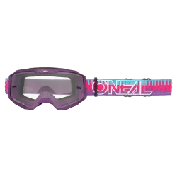 Μάσκα μηχανής motocross O'NEAL B-10 STRIPED PINK/PURPLE - CLEAR  Μάσκα μηχανής motocross O'NEAL B-10 STRIPED PINK/PURPLE - CLEAR