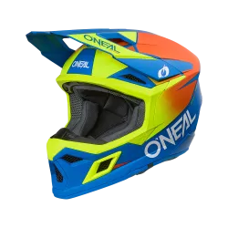 Κράνος μηχανής motocross O'NEAL 3SERIES SOLID BLUE/NEON 