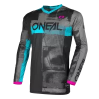 Γυναικεία μπλούζα motocross O`NEAL ELEMENT ROLLER BLACK/CYAN