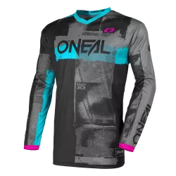 Γυναικεία μπλούζα motocross O`NEAL ELEMENT ROLLER BLACK/CYAN Γυναικεία μπλούζα motocross O`NEAL ELEMENT ROLLER BLACK/CYAN