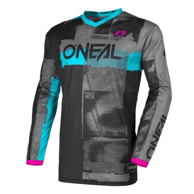 Γυναικεία μπλούζα motocross O`NEAL ELEMENT ROLLER BLACK/CYAN Γυναικεία μπλούζα motocross O`NEAL ELEMENT ROLLER BLACK/CYAN